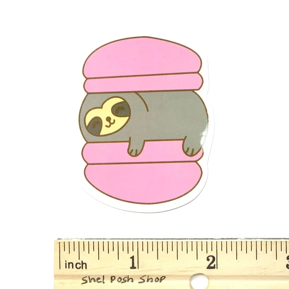 Macaroon Sloth Vinyl Sticker - Picture 2 of 2